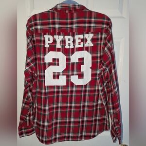 Pyrex Red and Black Plaid Shirt - Size L